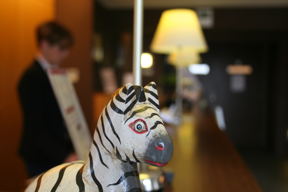 zebra on desk